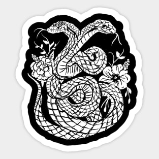 Two Headed Snake, Serpent, Gothic, Witchy, Punk Sticker